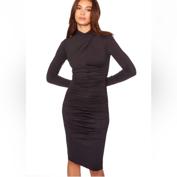 NWT Susana Monaco criss cross mock long sleeve dress size XS revolve - Picture 4 of 5